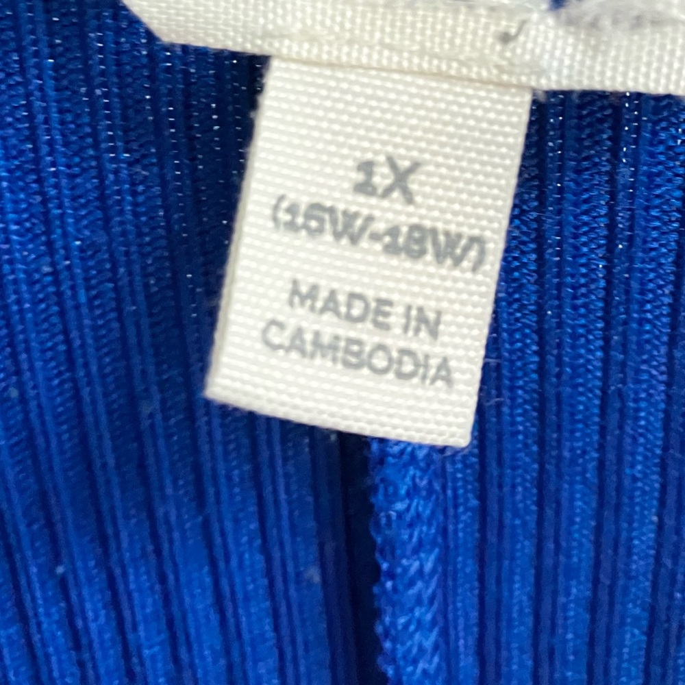 Electric blue sweater tunic ribbed very soft turtle neck - Picture 4 of 4